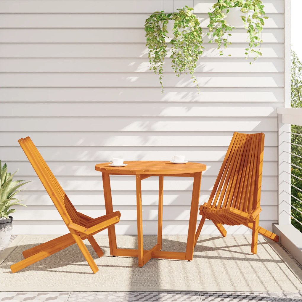vidaXL Φορητές καρέκλες κήπου 2 pcs Καφέ 56 x 69 x 84 μ