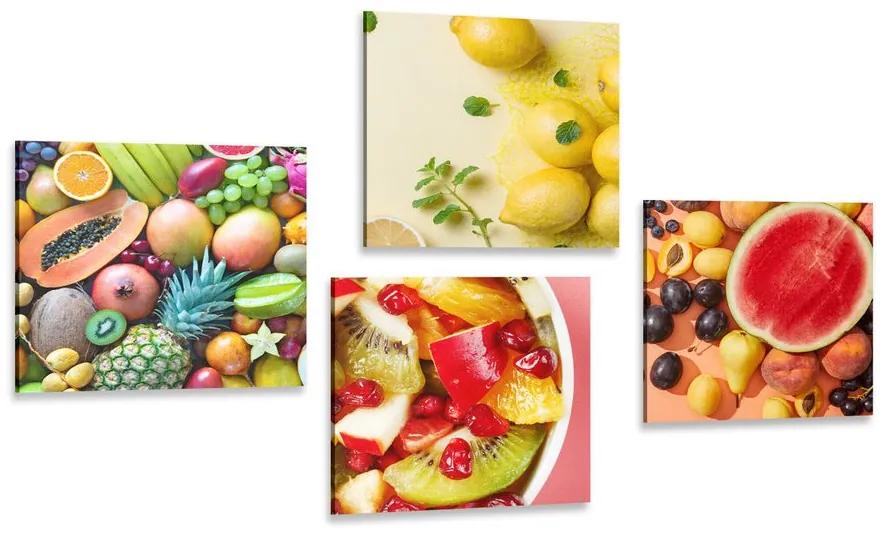 Σετ εικόνων ζουμερά φρούτα - 4x 40x40