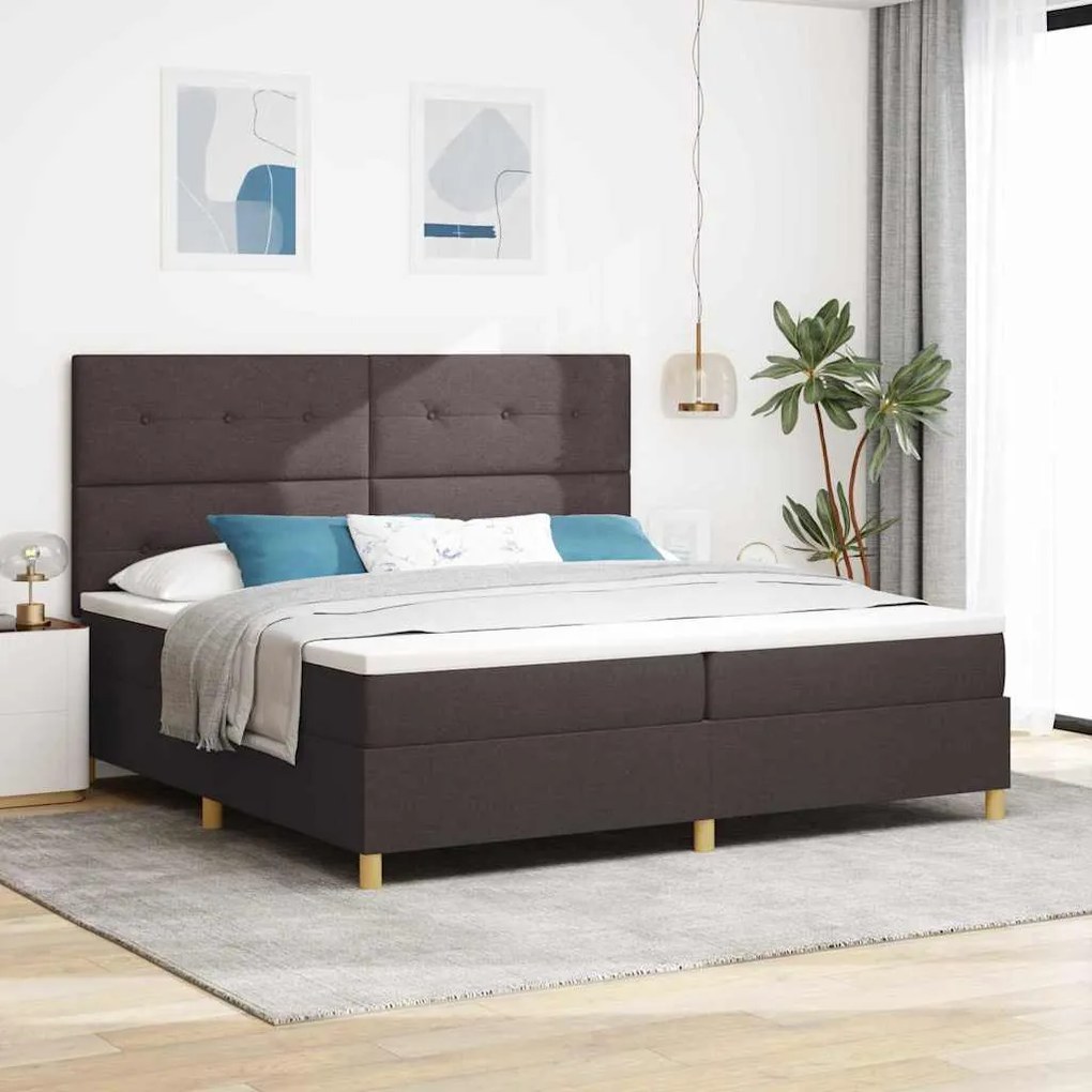 vidaXL Στρώμα με Κρεβάτι Καφέ 200x200 εκ. Ύφασμα