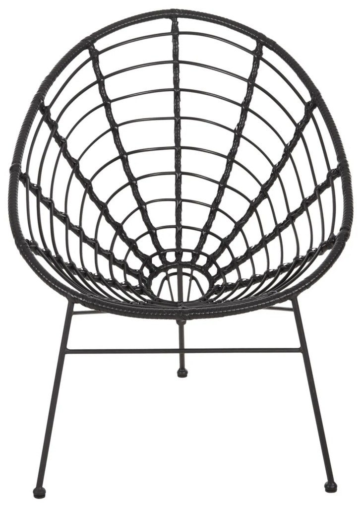 ΠΟΛΥΘΡΟΝΑ ΤΥΠΟΥ ΦΩΛΙΑ ΜΕΤΑΛΛΙΚΗ ALLEGRA  ΜΕ WICKER-ΜΑΥΡΟ 73x78x88Υεκ. 73x78x88 εκ.