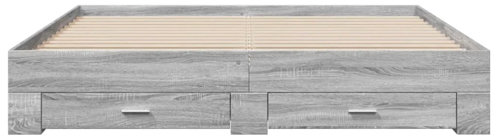 vidaXL Πλαίσιο Κρεβατιού με συρτάρια Γκρι sonoma 180x200εκ. Επεξ. Ξύλο