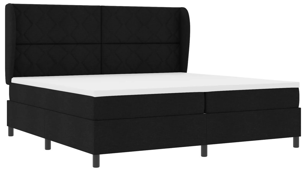 vidaXL Κρεβάτι με ελατήρια με στρώμα Μαύρο 200 x 200 cm ύφασμα