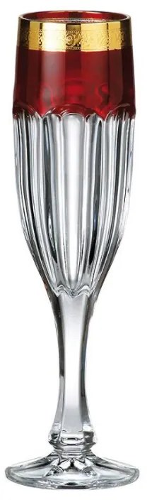 Ποτήρι Σαμπάνιας 150ml Safari Rubin - Crystal Bohemia - 6 ΤΜΧ
