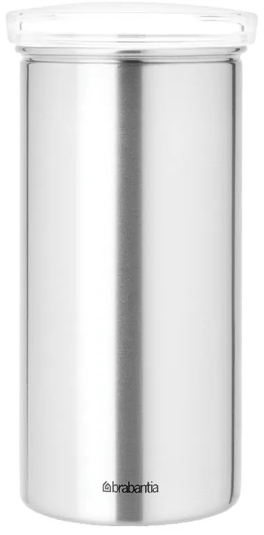 Brabantia 646989 Βάζο για 18 κάψουλες καφέ Matt Steel Fingerprint Proof, Transparent Lid