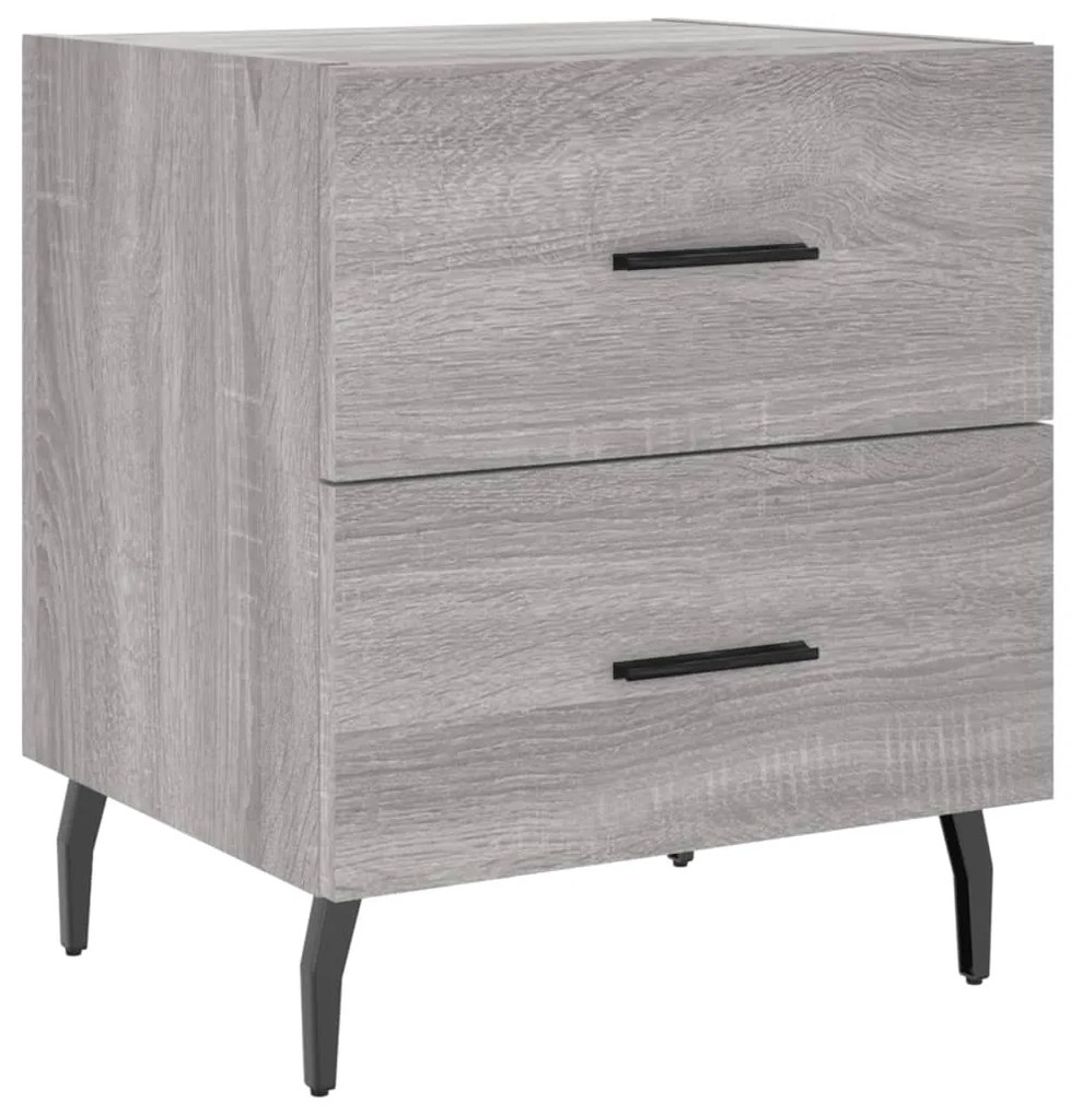vidaXL Κομοδίνα 2 τεμ. Γκρι Sonoma 40 x 35 x 47,5 εκ. Επεξεργ. Ξύλο