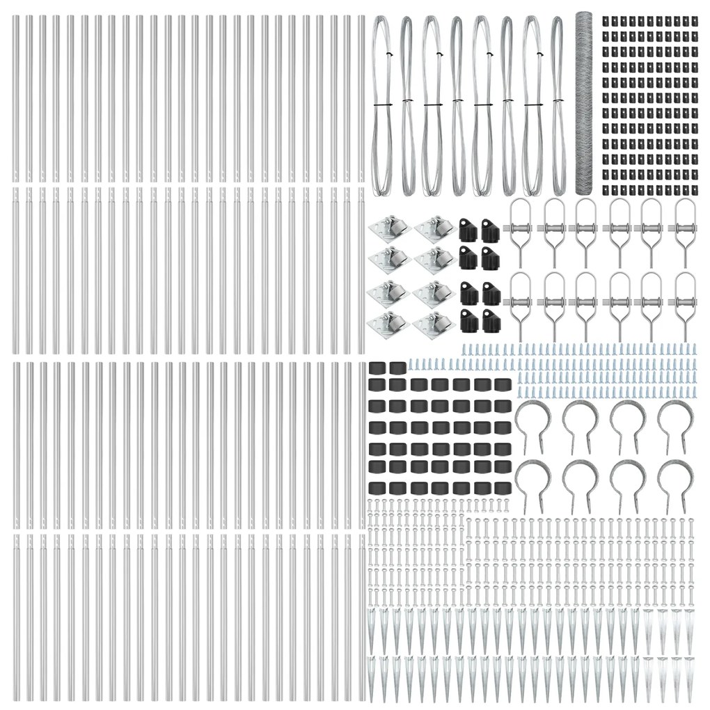 vidaXL Hexagon Fence 1.6x100 μ Γαλβανισμένος Χάλυβας