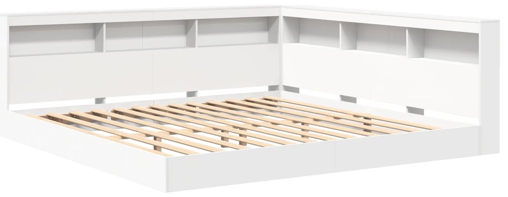 vidaXL Κρεβάτι Βιβλιοθήκης Λευκό 180x200 εκ Επεξεργασμένο Ξύλο