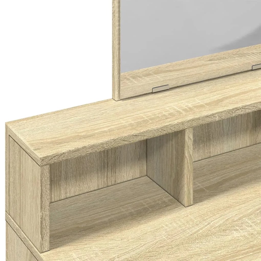 vidaXL Μπουντουάρ με Καθρέφτη Sonoma Δρυς 80x41x144,5 εκ.