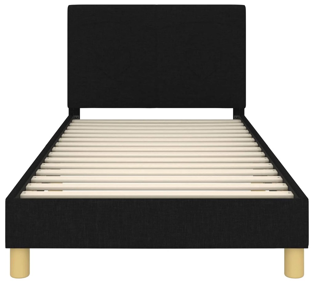 vidaXL Κρεβάτι Παιδικής Κρεβατοκάμαρας με Κεφαλάκι Μαύρο 90 x 200 cm