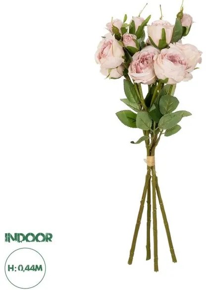 Artificial Garden DUSTY PINK ROSE BOUQUET 21084 Τεχνητό Διακοσμητικό Μπουκέτο Τριαντάφυλλα Ανοιχτό Ροζ Y44cm Globostar-21084-Ροζ 21084
