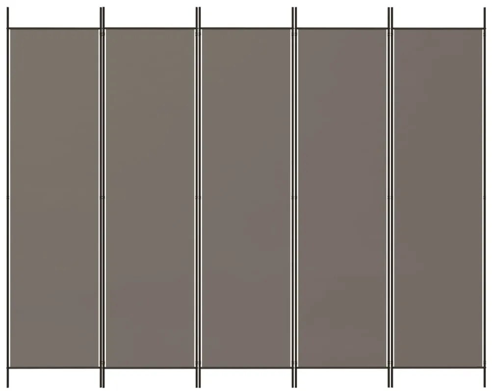 vidaXL Διαχωριστικό Δωματίου με 5 Πάνελ Ανθρακί 250x220 εκ. από Ύφασμα