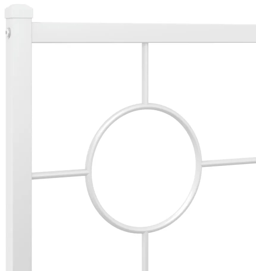 Πλαίσιο Κρεβατιού με Κεφαλάρι Λευκό 140 x 200 εκ. Μεταλλικό - Λευκό