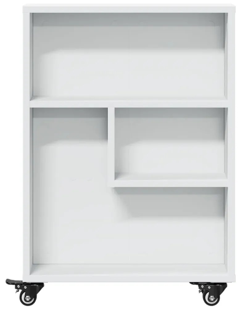 vidaXL Τρόλεϊ Αποθήκευσης Στενό Λευκό 48x13x68 εκ. Επεξεργασμένο Ξύλο