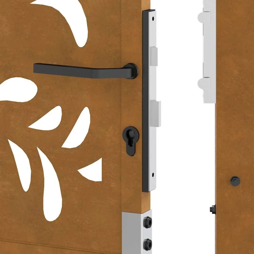 Πύλη κήπου 105x205 cm Weathering Steel Wave Design 4100978