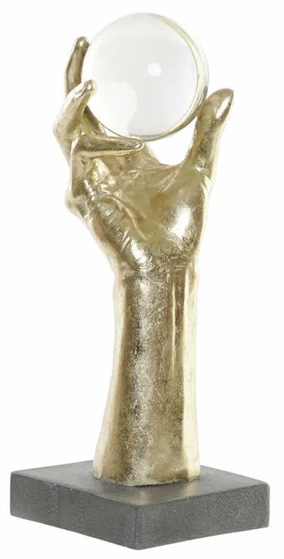 Διακοσμητική Φιγούρα DKD Home Decor Μαύρο Χρυσό Χέρι 13,5 x 13,5 x 36 cm