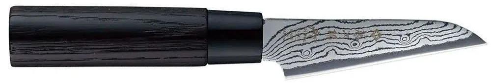 Μαχαίρι Ξεφλουδίσματος Shippu Black FD-1591 9cm Από Δαμασκηνό Ατσάλι Silver-Black Tojiro Ατσάλι,Ξύλο