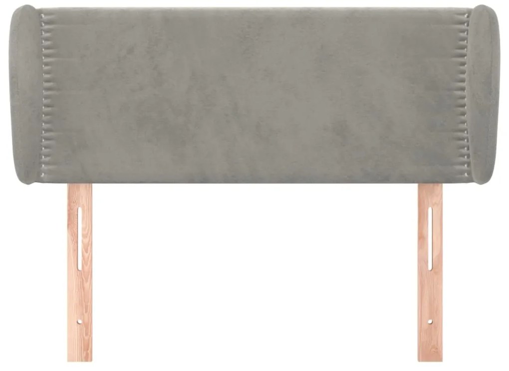 vidaXL Κεφαλάρι με Πτερύγια Ανοιχτό Γκρι 93x23x78/88 εκ. Βελούδινο