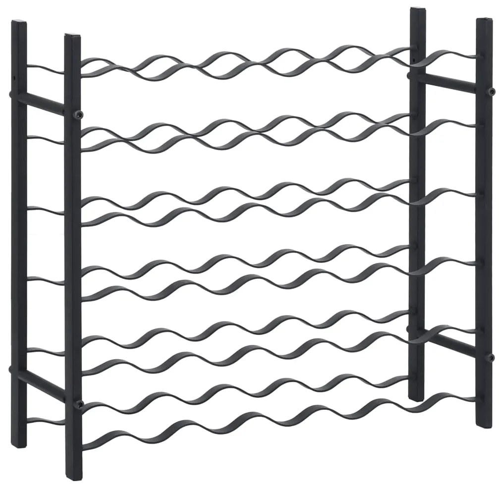 vidaXL Κάβα / Ραφιέρα Κρασιών για 36 Μπουκάλια Μαύρη Σιδερένια