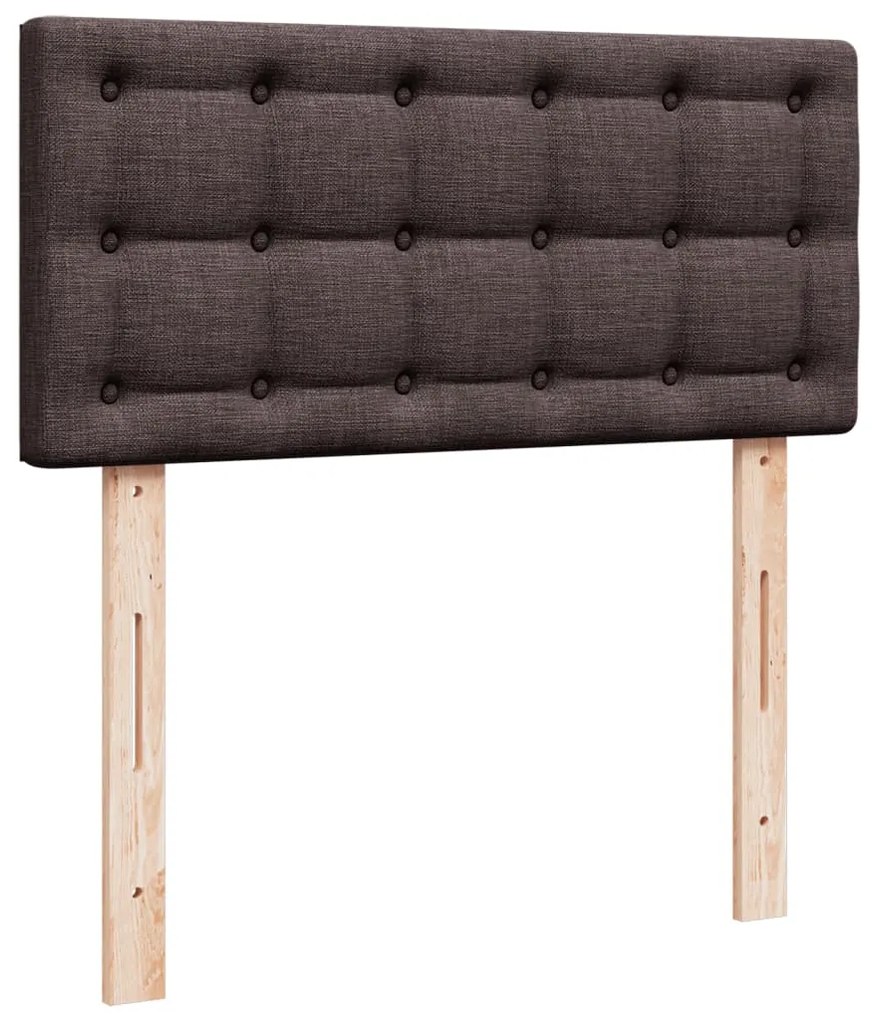 vidaXL Κρεβάτι Boxspring με Στρώμα Σκούρο Καφέ 100x200 εκ. Υφασμάτινο