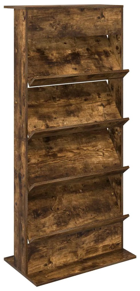 vidaXL Ράφι Περιοδικών με ράφι Καπνιστό Δρύς 70 x 41 x 156 εκ.