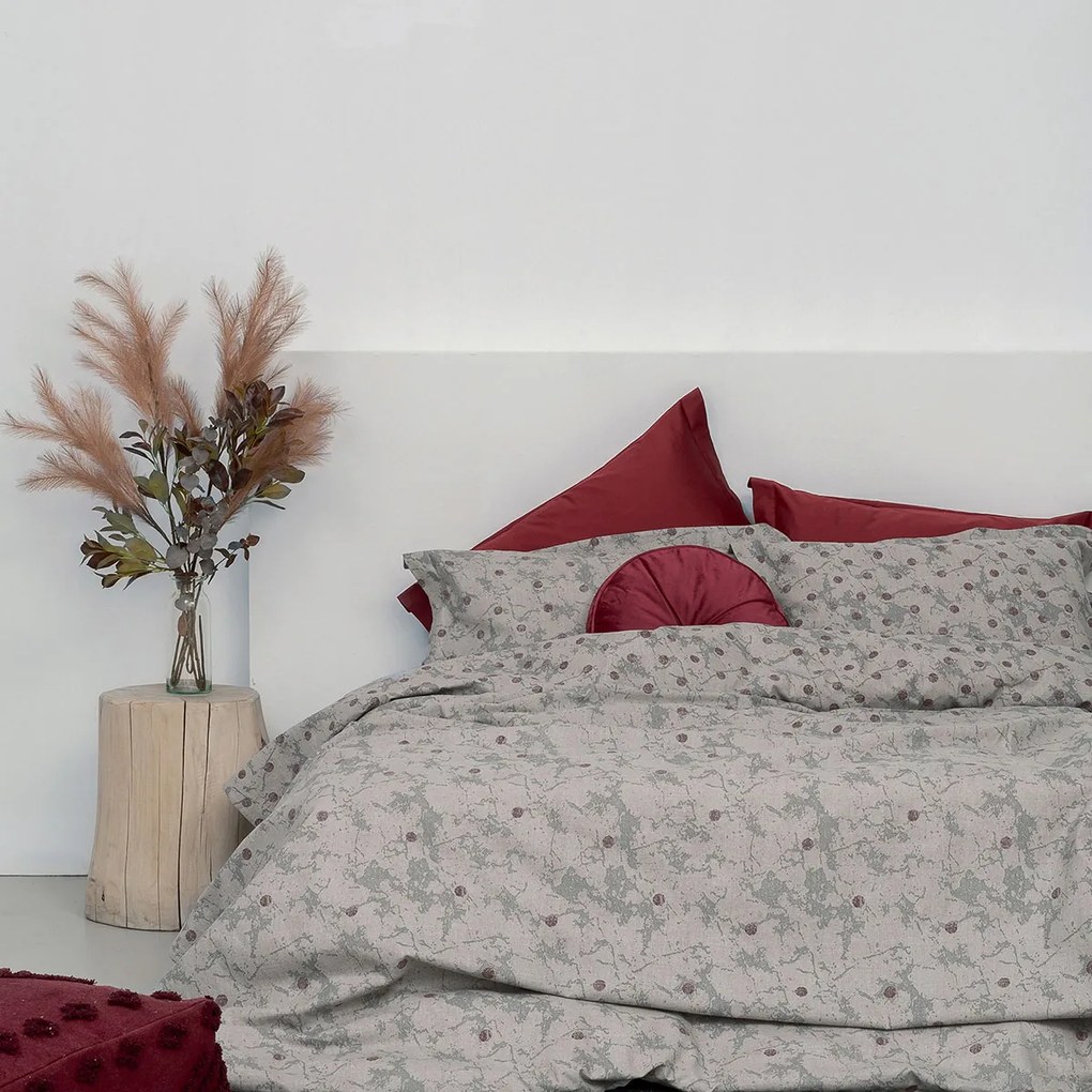 Φανελένια Σεντόνια Μονά (Σετ) Palamaiki Cosy CW281 Γκρι ΧΩΡΙΣ ΛΑΣΤΙΧΟ 170x265
