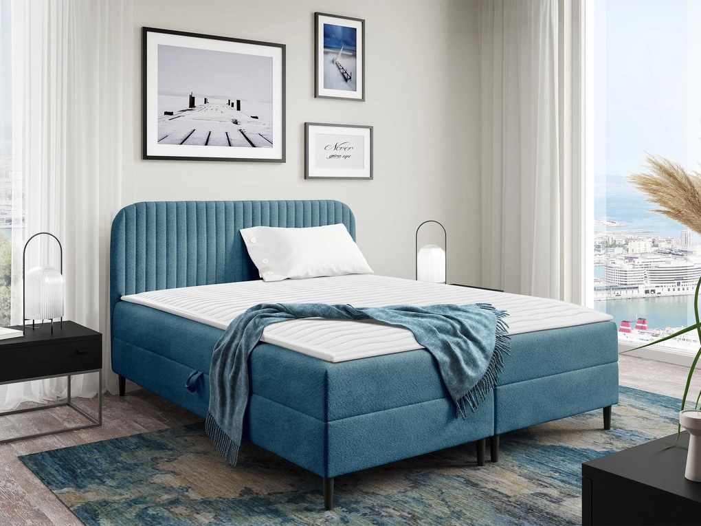 Επενδυμένο κρεβάτι Box Best I-Krem-180 x 200