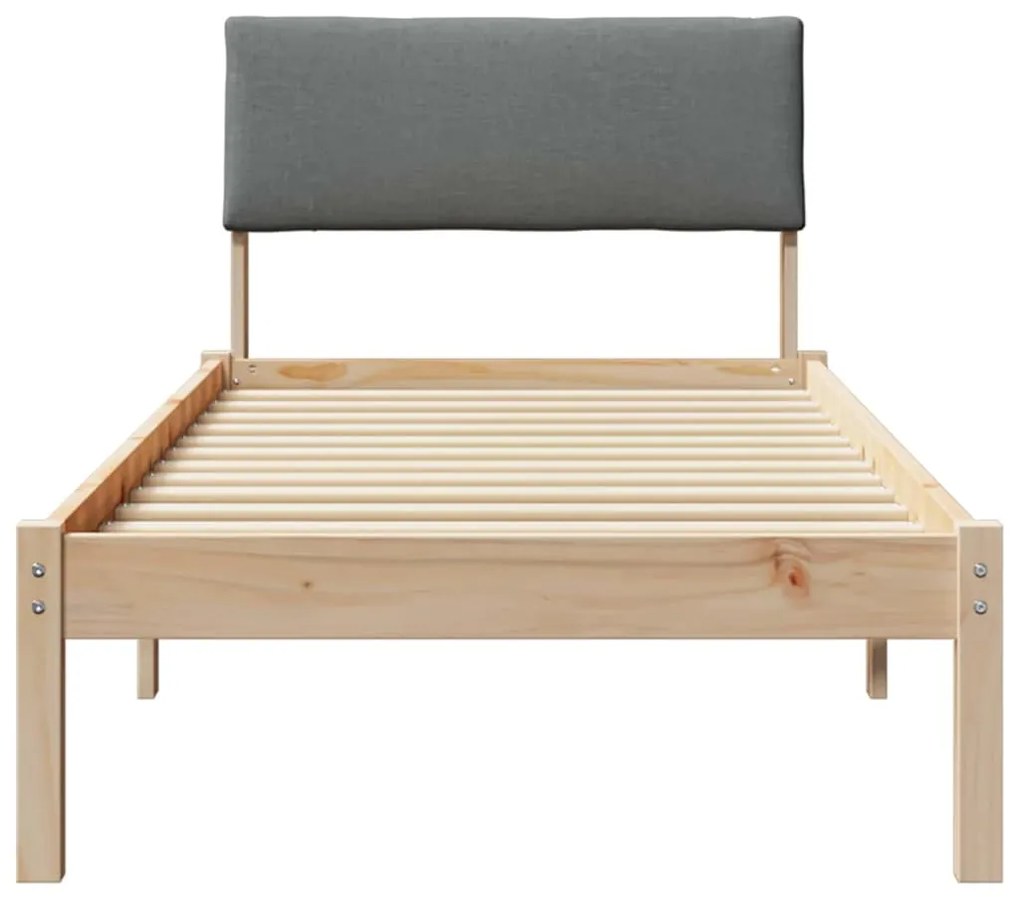 vidaXL Σκελετός Κρεβατιού με κεφαλάρι Καφέ και σκούρο γκρι 75 x 190 cm