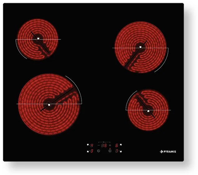 Κεραμική Εστία Pyramis PHC61410FMB Αφής χωρίς Πλαίσιο