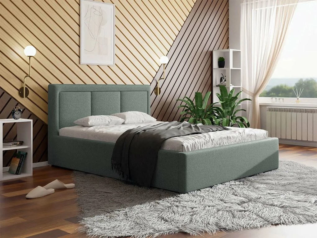 Κρεβάτι Pomona 100, Μονόκλινο, Πράσινο, 120x200, Ταπισερί, Τάβλες για Κρεβάτι, 140x223x93cm, 106 kg | Epipla1.gr