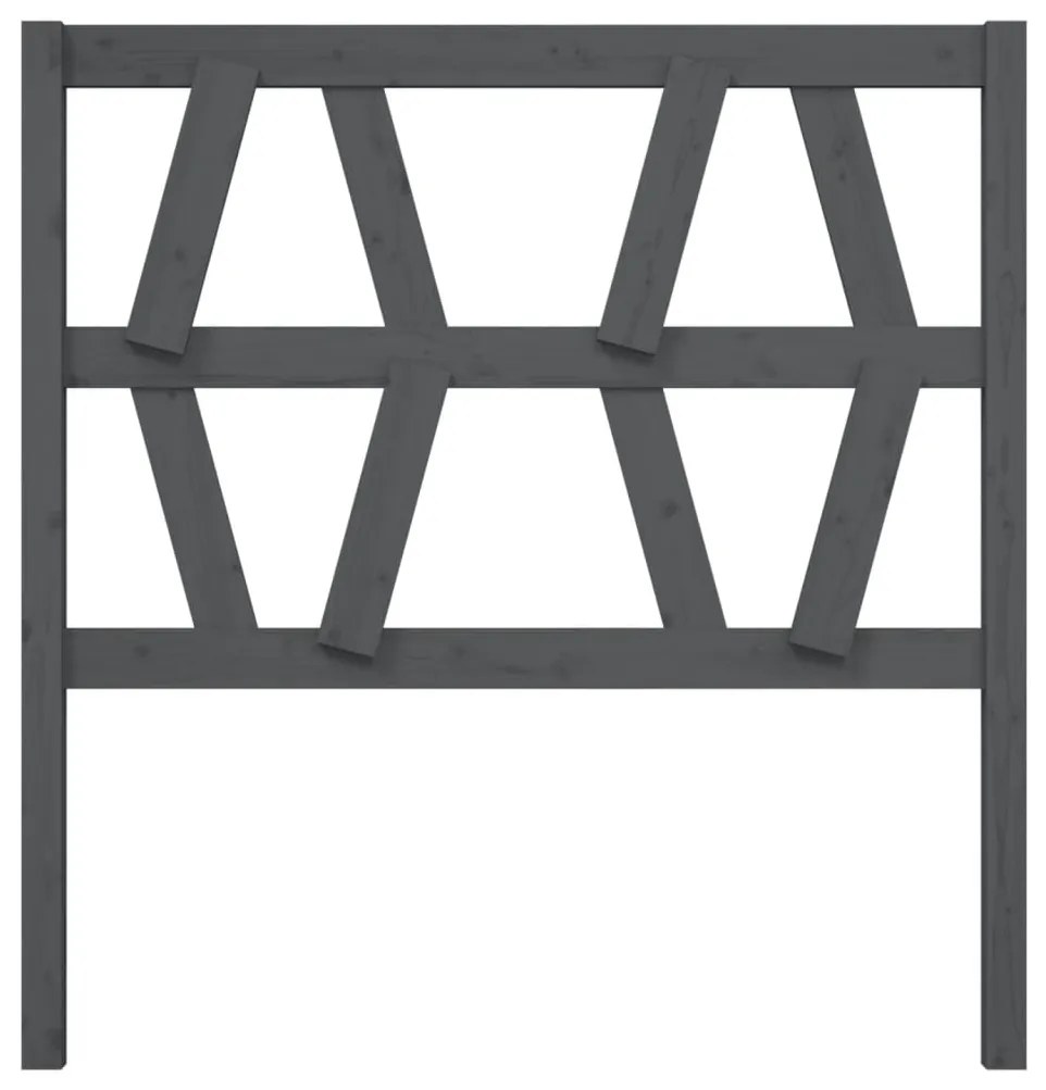 vidaXL Κεφαλάρι Κρεβατιού Γκρι 106 x 4 x 100 εκ. από Μασίφ Ξύλο Πεύκου