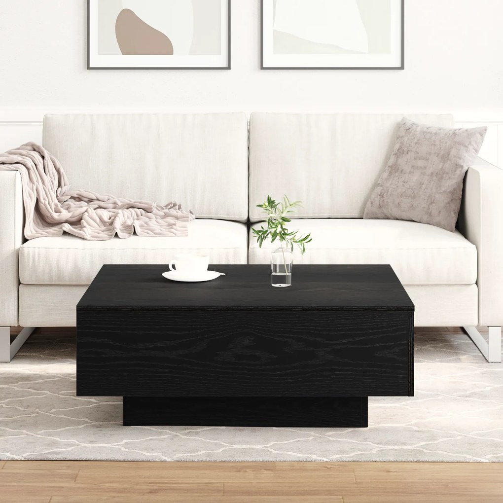 vidaXL Καφέ Τραπέζι Μαύρου Δρυς 80x80x31 εκ Φτιαγμένο από ξύλο