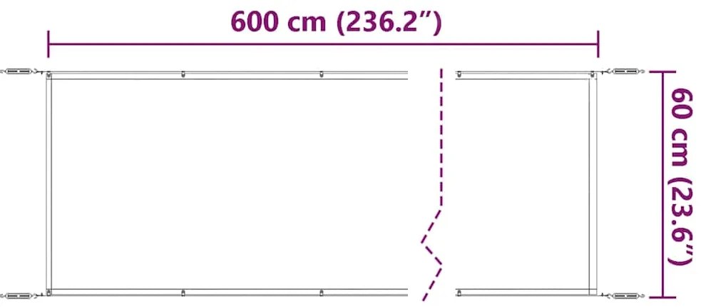 vidaXL Τέντα Κάθετη Ανθρακί 60 x 600 εκ. από Ύφασμα Oxford