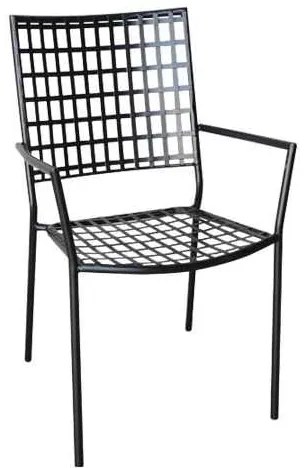 Πολυθρόνα Μεταλλική Castello Mesh Μαύρη 57x62x89cm