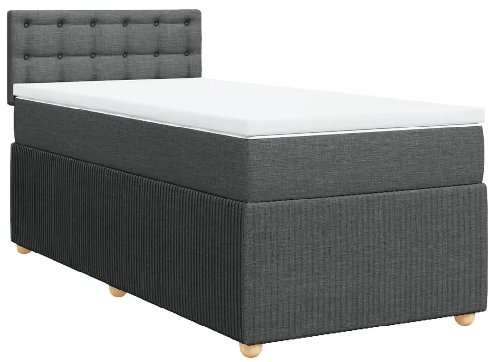 ΚΡΕΒΑΤΙ BOXSPRING ΜΕ ΣΤΡΩΜΑ ΣΚΟΥΡΟ ΓΚΡΙ 90X190 ΕΚ. ΥΦΑΣΜΑΤΙΝΟ 3287326