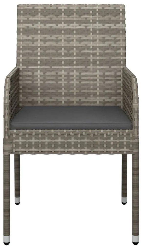 vidaXL Καρέκλες Κήπου 4 τεμ. Γκρι από Συνθετικό Ρατάν με Μαξιλάρια