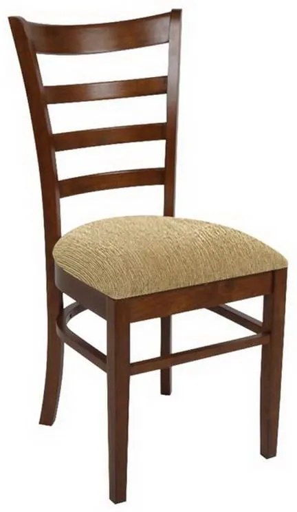 Καρέκλα Naturale Ε7052,2 42x50x91cm Walnut-Beige Σετ 2τμχ Wood, Fabric
