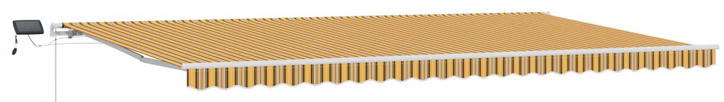 vidaXL Χειροκίνητη Αναδιπλούμενη Τέντα με Ριγέ LED 600x300 εκ.