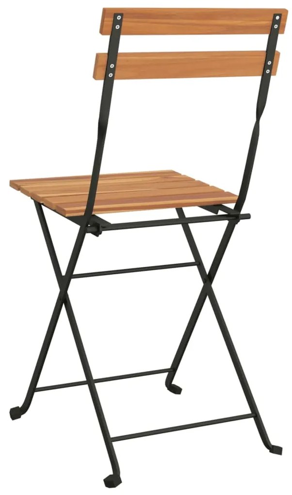 vidaXL Καρέκλες Bistro Πτυσσόμενες 6 τεμ. Μασίφ Ξύλο Teak και Ατσάλι