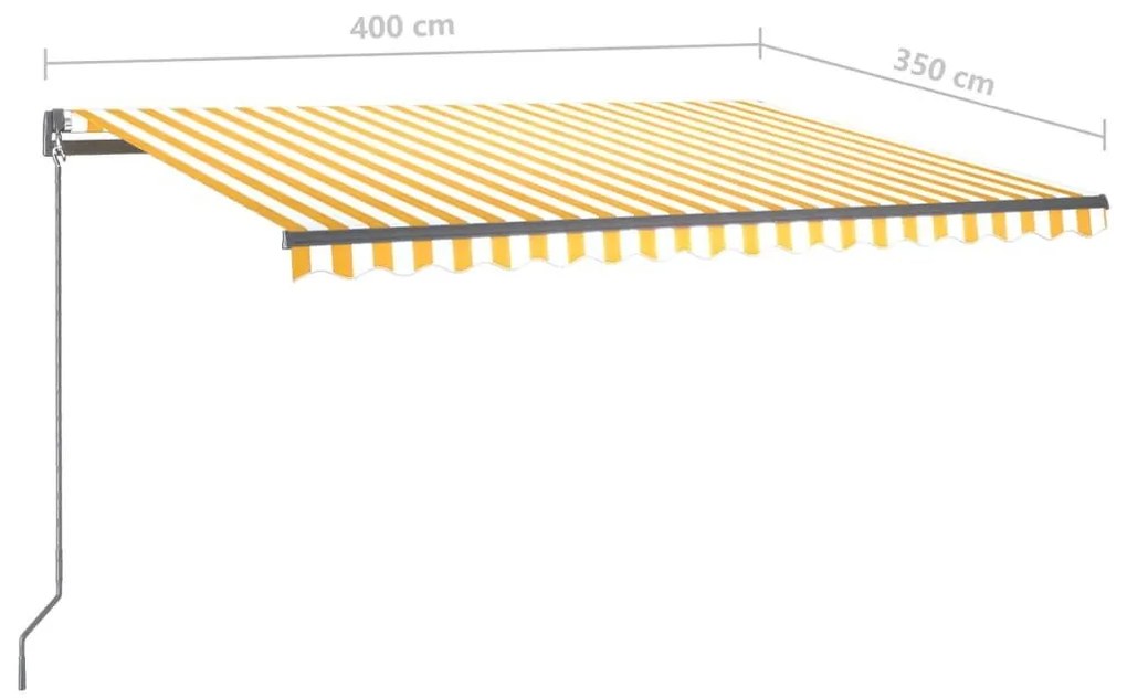 Τέντα Αυτόματη Ανεξάρτητη Κίτρινο/Λευκό 400 x 350 εκ. - Κίτρινο