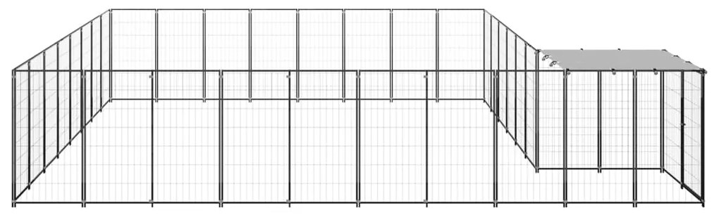 vidaXL Σπιτάκι Σκύλου Μαύρο 20,57 μ² Ατσάλινο