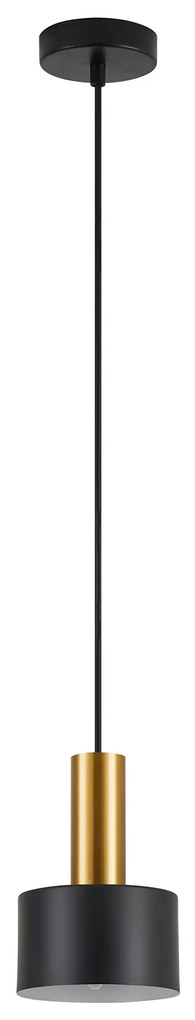 SE21-GM-4-MS1 ADEPT TUBE Gold Matt Pendant Black Metal Shade+