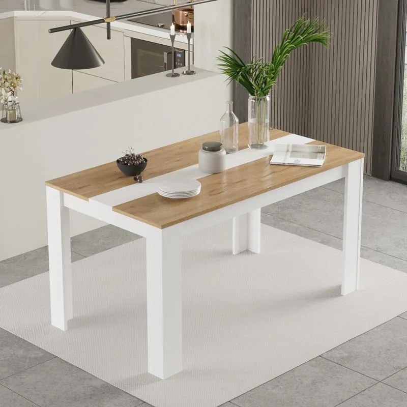 Τραπέζι Sepen φυσικό - λευκό 140x80x74 εκ. 140x80x74 εκ.