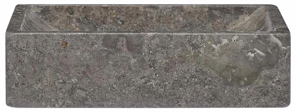 vidaXL Νιπτήρας Γυαλιστερό Γκρι 45 x 30 x 12 εκ. Μαρμάρινος