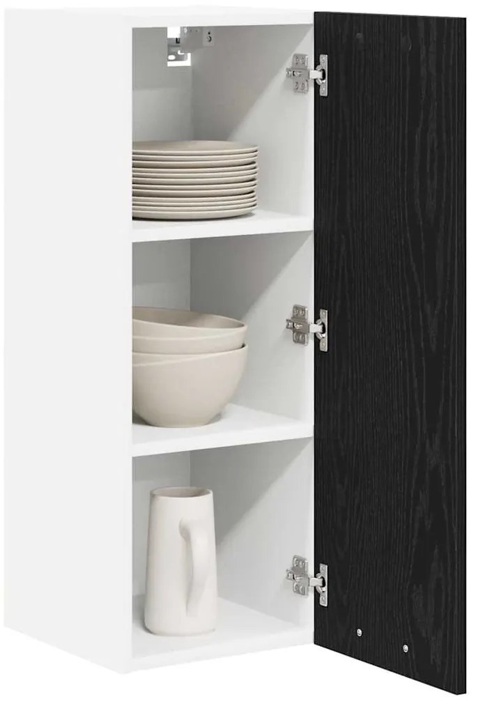 vidaXL Κρεμαστό ντουλάπι Μαύρος Δρυς και Λευκό 30 x 31 x 80 εκ.