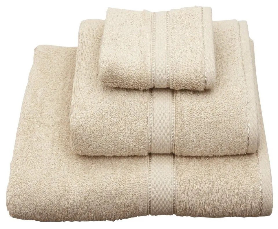 Πετσέτες Σετ 3τμχ. Classic Μπεζ Viopros Σετ Πετσέτες 50x140cm 100% Cotton