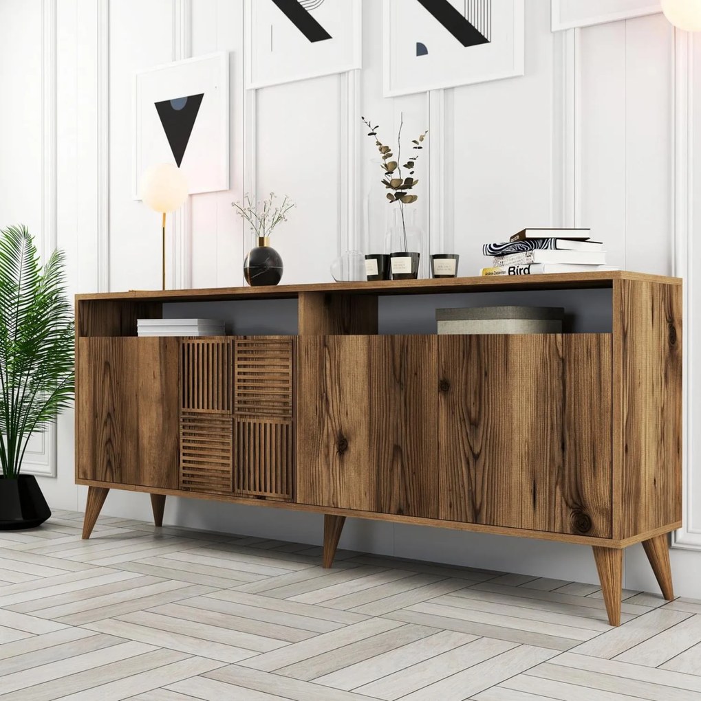 Μπουφές C9431.04 Μελαμίνης Καρυδί 180x35x78.6Υεκ. 180x35x78.6 εκ.