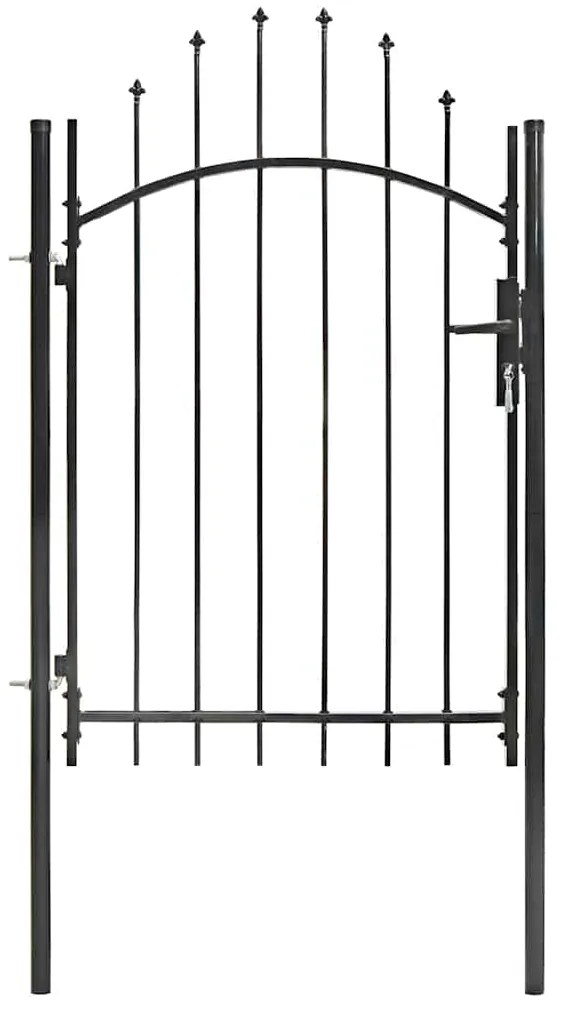 vidaXL Καγκελόπορτα Μαύρη 1 x 2 μ. Ατσάλινη
