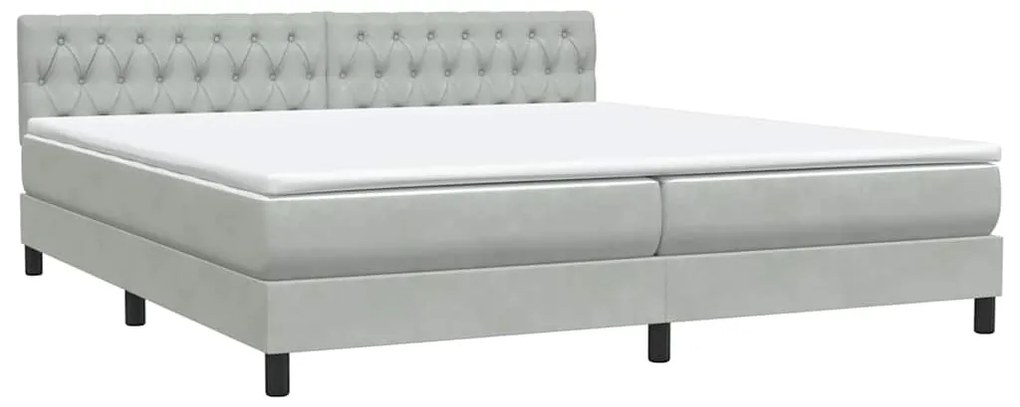 BOX SPRING ΚΡΕΒΑΤΙ ΜΕ ΣΤΡΩΜΑ ΑΝΟΙΧΤΟ ΓΚΡΙ 180X220 CM ΒΕΛΟΥΔΙΝΟ 3317229