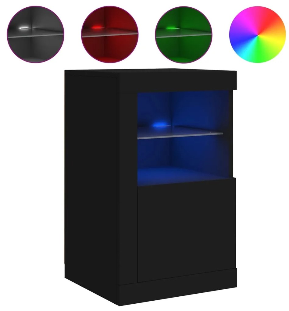 vidaXL Μπουφές με Φώτα LED Μαύρος 41 x 37 x 67 εκ.