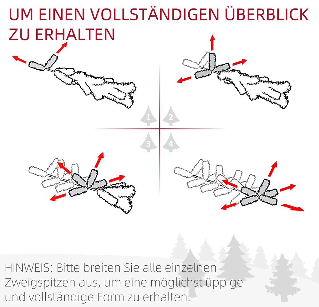 HOMCOM Τεχνητό Χριστουγεννιάτικο Δέντρο, 210 cm, Πριονωτά κλαδιά PVC, Αναδιπλούμενο, Μεταλλική βάση, Πράσινο/Λευκό